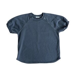 Leallo helen Gray Short puff Sleeve Raglan Sweatshirt Cotton S minimalist